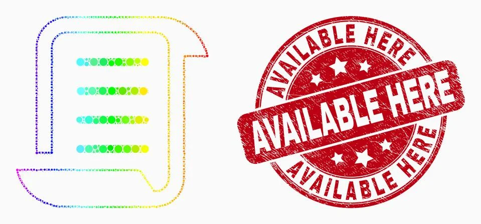 Vector Spectrum Pixel Scroll List Icon and Scratched Available Here Watermark Illustrazione stock