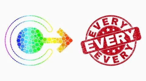 Vector Spectrum Pixelated Logout Icon and Grunge Every Watermark Illustrazione stock