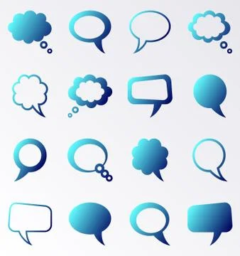 Vector speech and thought bubbles 스톡 일러스트
