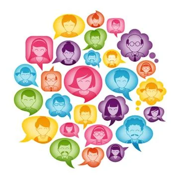 Vector Speech Bubble Avatars Stock Illustration