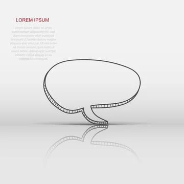 Vector speech bubble icon in flat style. Hand drawn speech bubble sign illu.. Stock Illustration