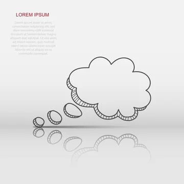 Vector speech bubble icon in flat style. Hand drawn speech bubble sign illu.. Illustrazione stock