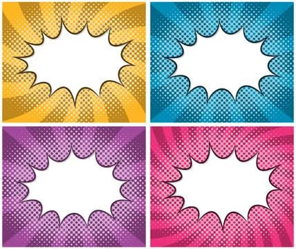 Vector speech bubble pop art style posters Illustrazione stock