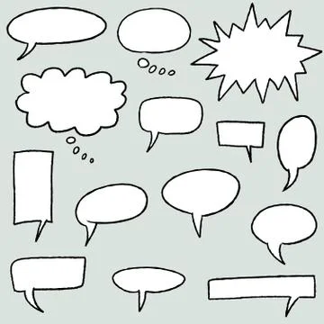 Vector speech bubble set - comic style blank bubbles. 스톡 일러스트