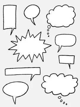 Vector speech bubble set - comic style blank bubbles. Stock Illustration