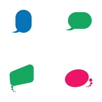 Vector speech bubbles in flat design icon Illustrazione stock