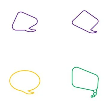 Vector speech bubbles in flat design icon Stock Illustration