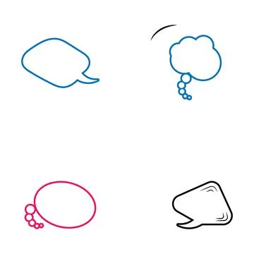 Vector speech bubbles in flat design icon Stock Illustration
