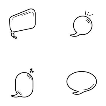 Vector speech bubbles in flat design icon Stock Illustration