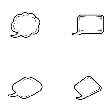 Vector speech bubbles in flat design icon Illustrazione stock