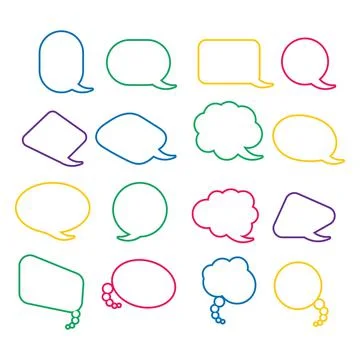 Vector speech bubbles in flat design icon Illustrazione stock