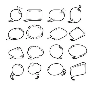 Vector speech bubbles in flat design icon Illustrazione stock