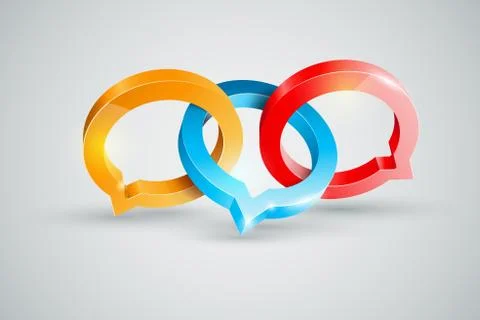 Vector speech rings symbol illustration. Illustrazione stock