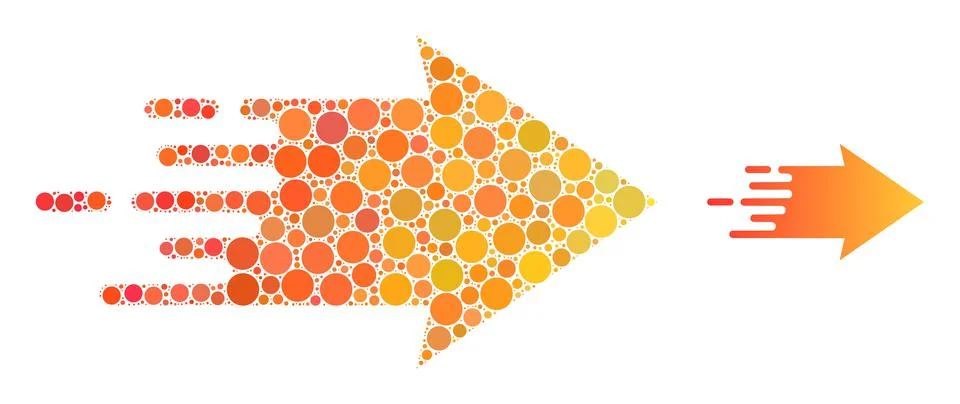 Vector Speed Arrow Collage of Dots Stock Illustration