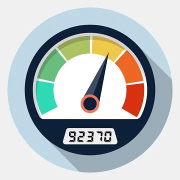Vector speedometer icon Illustrazione stock