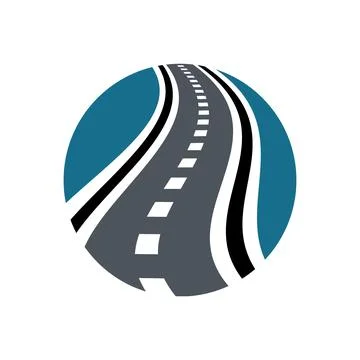 Vector speedway logo combination. Highway and curved road symbol. Stock Illustration