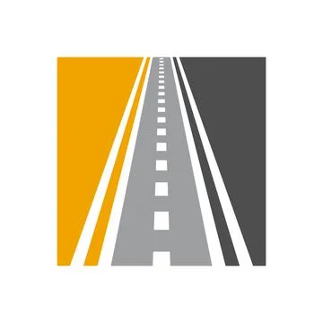 Vector speedway logo combination. Pathway and street symbol. Stock Illustration