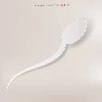 Vector spermatozoons, floating to ovule Stock Illustration