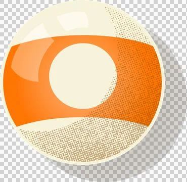 Vector sphere is floating on transparent background with orange band, halftone イラスト素材