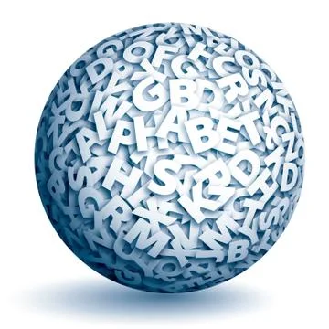 Vector sphere of letters Stock Illustration