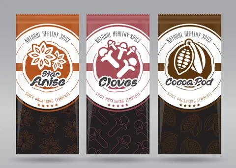 Vector Spice Multiple Packaging Set Stock Illustration