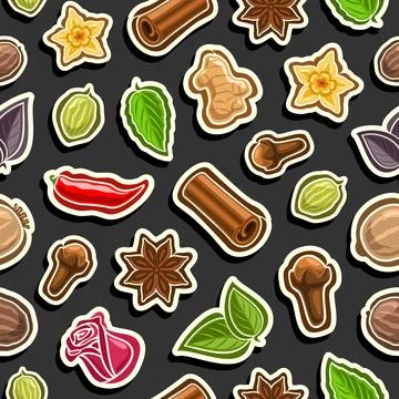Vector Spice Seamless Pattern Stock Illustration