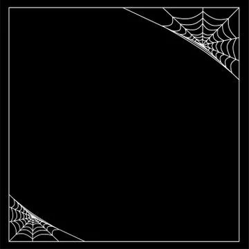 Vector spider web corner on a black background. 스톡 일러스트
