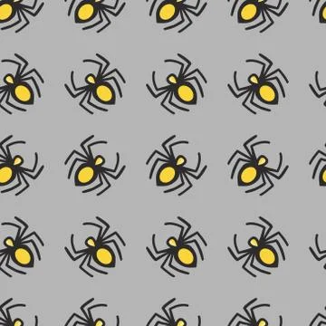 Vector spiders seamless pattern Illustrazione stock