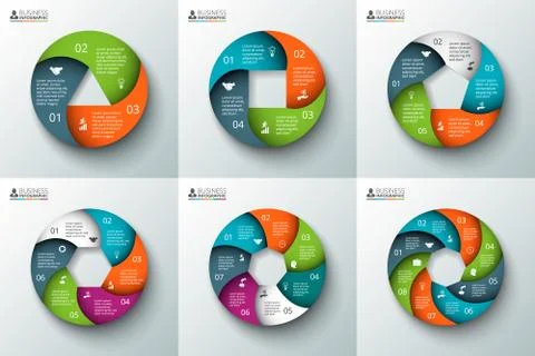 Vector spiral circle element for infographic. Stock Illustration