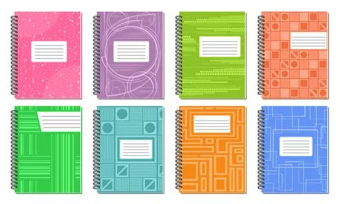 Vector Spiral Notebook Covers Stock Illustration