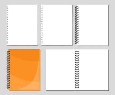 Vector Spiral Notebook Set Stock Illustration
