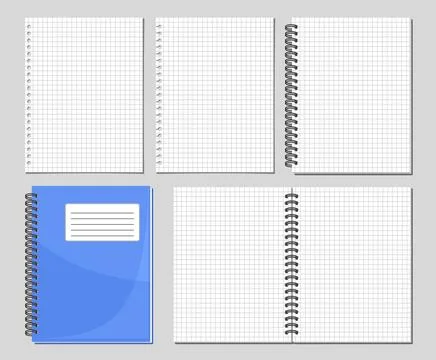 Vector Spiral Notebook Set Illustrazione stock
