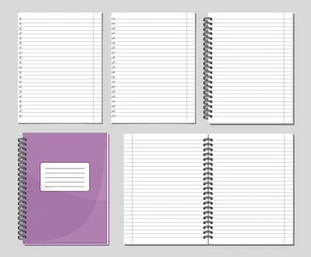 Vector Spiral Notebook Set Illustrazione stock
