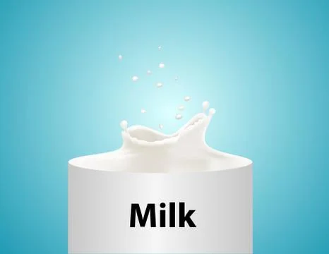 Vector splash of milk illustration with blue background Stock Illustration