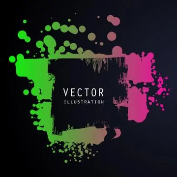 Vector splats splashes and blobs of gradient ink paint in different shapes dr Ilustración de archivo