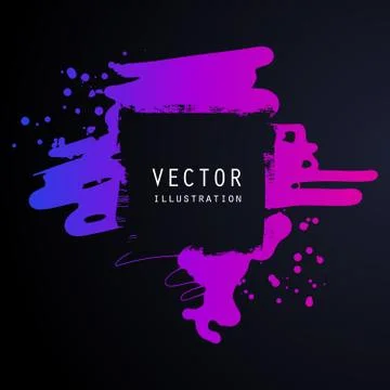 Vector splats splashes and blobs of gradient ink paint in different shapes dr Stock Illustration