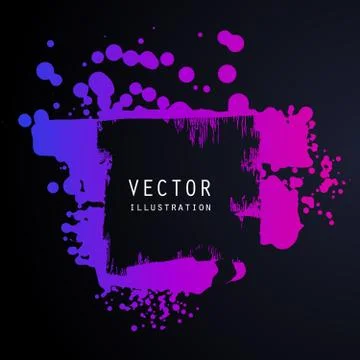 Vector splats splashes and blobs of gradient ink paint in different shapes dr Ilustración de archivo