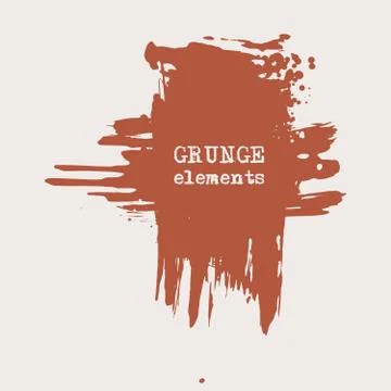 Vector splats splashes and blobs of brown ink paint in different shapes drips Illustrazione stock