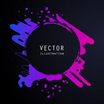 Vector splats splashes and blobs of gradient ink paint in different shapes dr Ilustración de archivo