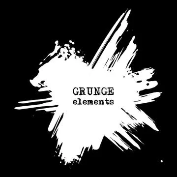 Vector splats splashes and blobs of white ink paint in different shapes drips Stock Illustration