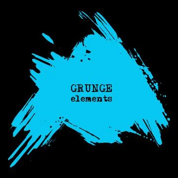Vector splats splashes and blobs of blue ink paint in different shapes drips Stock Illustration