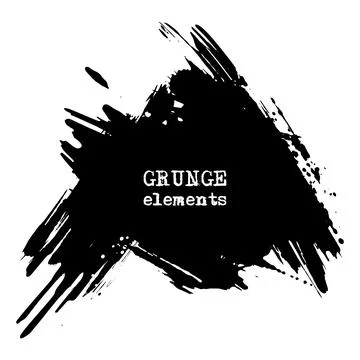 Vector splats splashes and blobs of black ink paint in different shapes drips Illustrazione stock