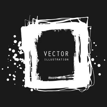 Vector splats splashes and blobs of white ink paint in different shapes drips Illustrazione stock