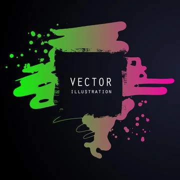 Vector splats splashes and blobs of gradient ink paint in different shapes dr Ilustración de archivo