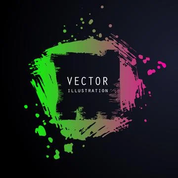Vector splats splashes and blobs of gradient ink paint in different shapes dr Stock Illustration