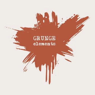 Vector splats splashes and blobs of brown ink paint in different shapes drips Stock Illustration