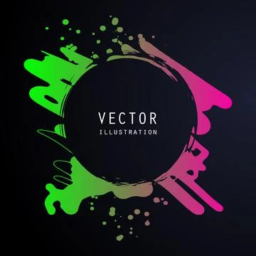 Vector splats splashes and blobs of gradient ink paint in different shapes dr Ilustración de archivo