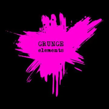 Vector splats splashes and blobs of pink ink paint in different shapes drips Stock Illustration