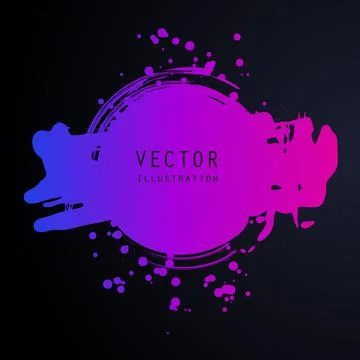 Vector splats splashes and blobs of gradient ink paint in different shapes dr Stock Illustration