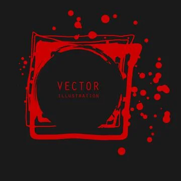 Vector splats splashes and blobs of red ink paint in different shapes drips Stock Illustration